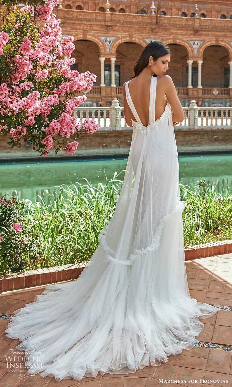 marchesa for pronovias 2022 bridal sleeveless halter necklnie tent wedding dress chapel train (16) bv marchesa for pronovias 2022 bridal sleeveless halter necklnie tent wedding dress chapel train (16) bv