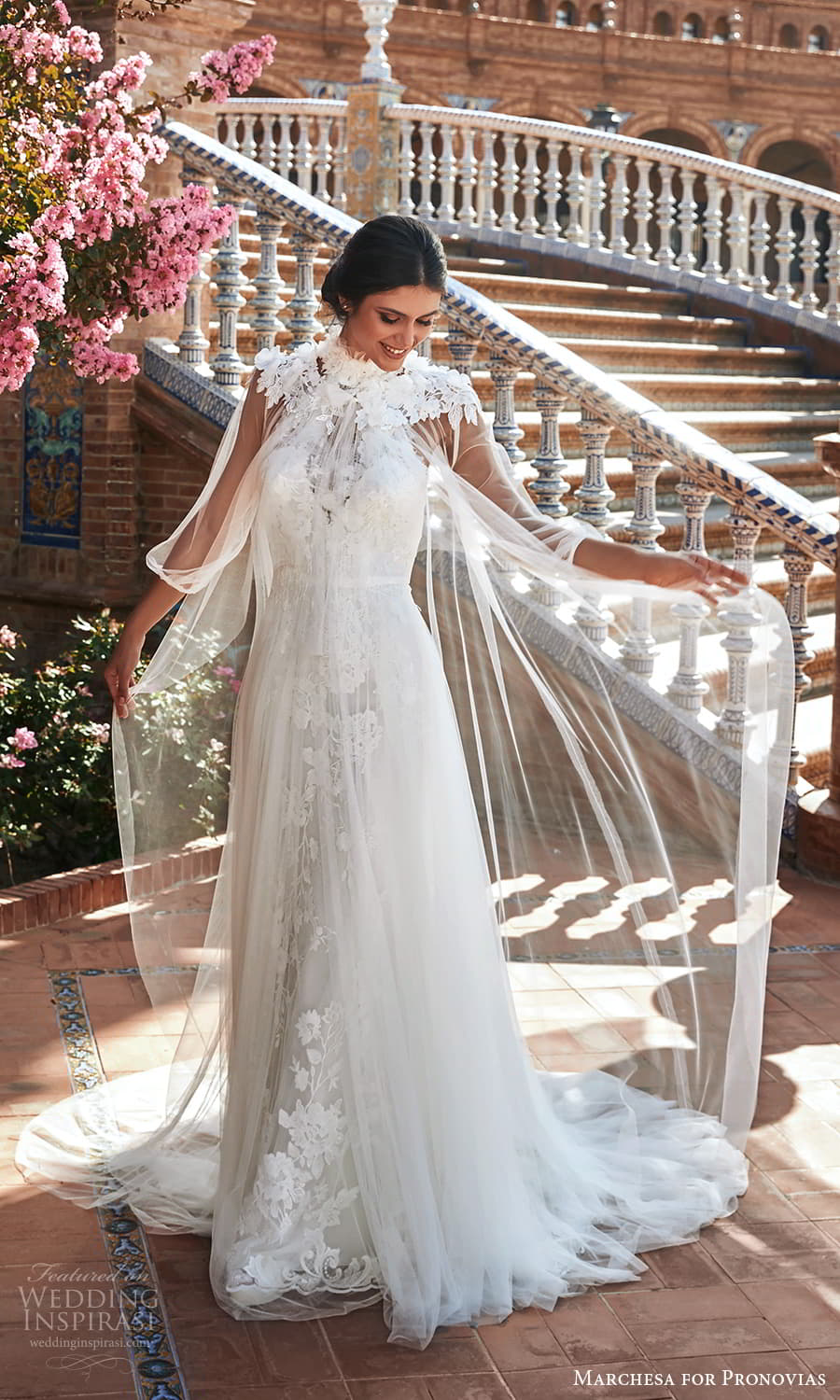 marchesa for pronovias 2022 bridal sleeveless high halter neckline embellished a line wedding derss chapel train sheer overcoat (14) mv marchesa for pronovias 2022 bridal sleeveless high halter neckline embellished a line wedding derss chapel train sheer overcoat (14) mv