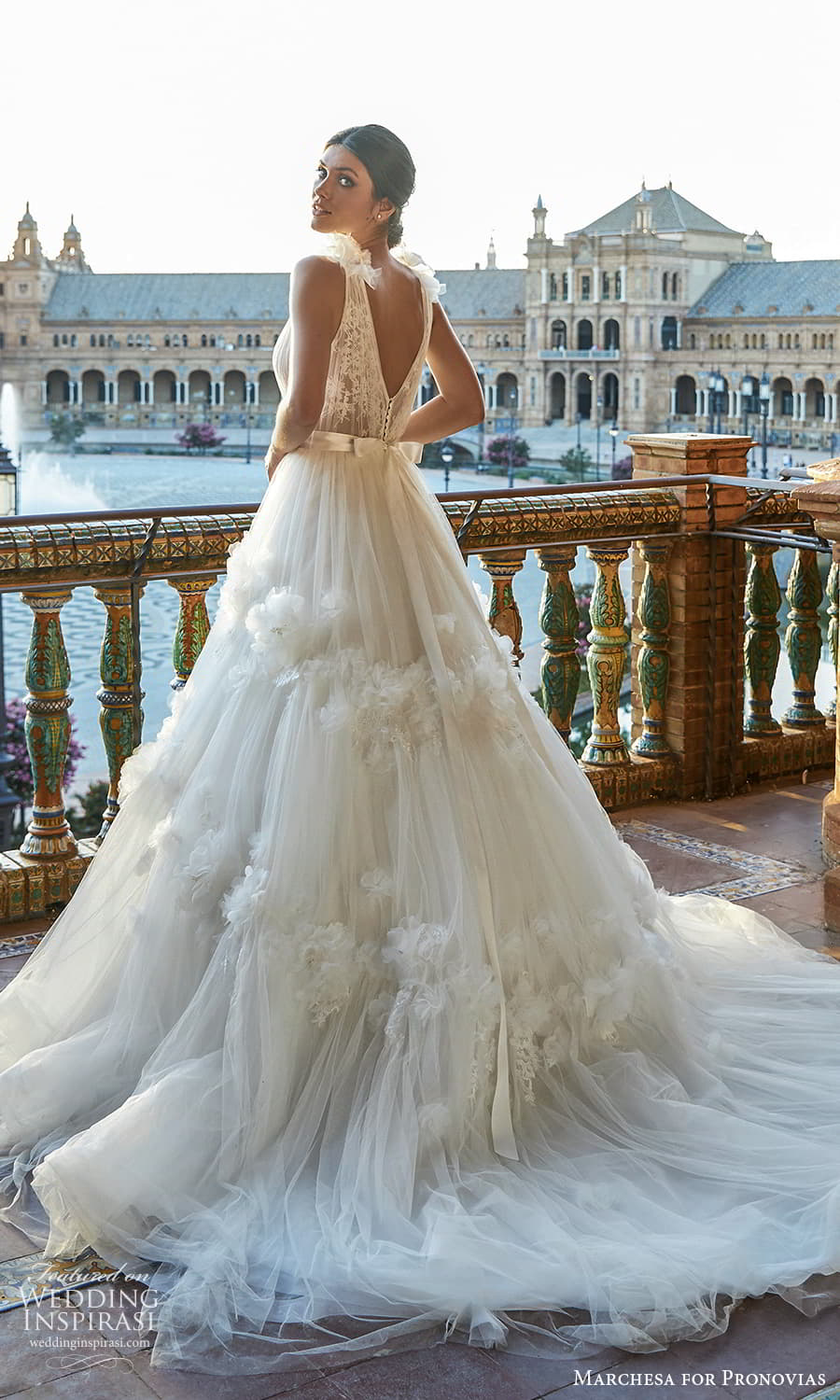marchesa for pronovias 2022 bridal sleeveless straps plunging v neckline embellished bodice a line wedding dress chapel train (18) bv marchesa for pronovias 2022 bridal sleeveless straps plunging v neckline embellished bodice a line wedding dress chapel train (18) bv