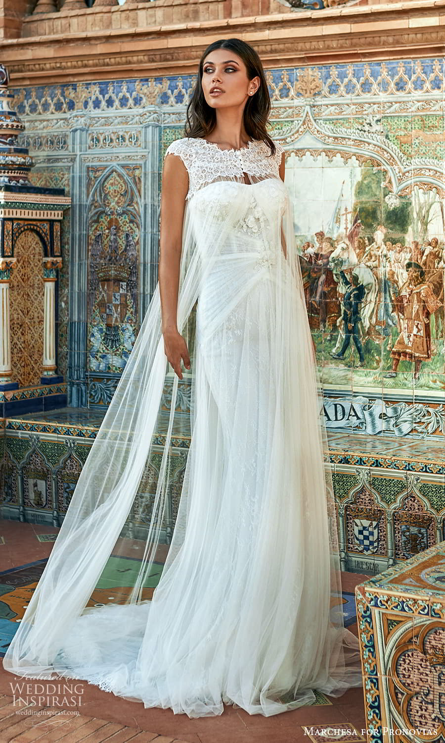 marchesa for pronovias 2022 bridal strapless semi sweetheart neckline sheath wedding dress sweep train cap sleeve cape (15) mv marchesa for pronovias 2022 bridal strapless semi sweetheart neckline sheath wedding dress sweep train cap sleeve cape (15) mv