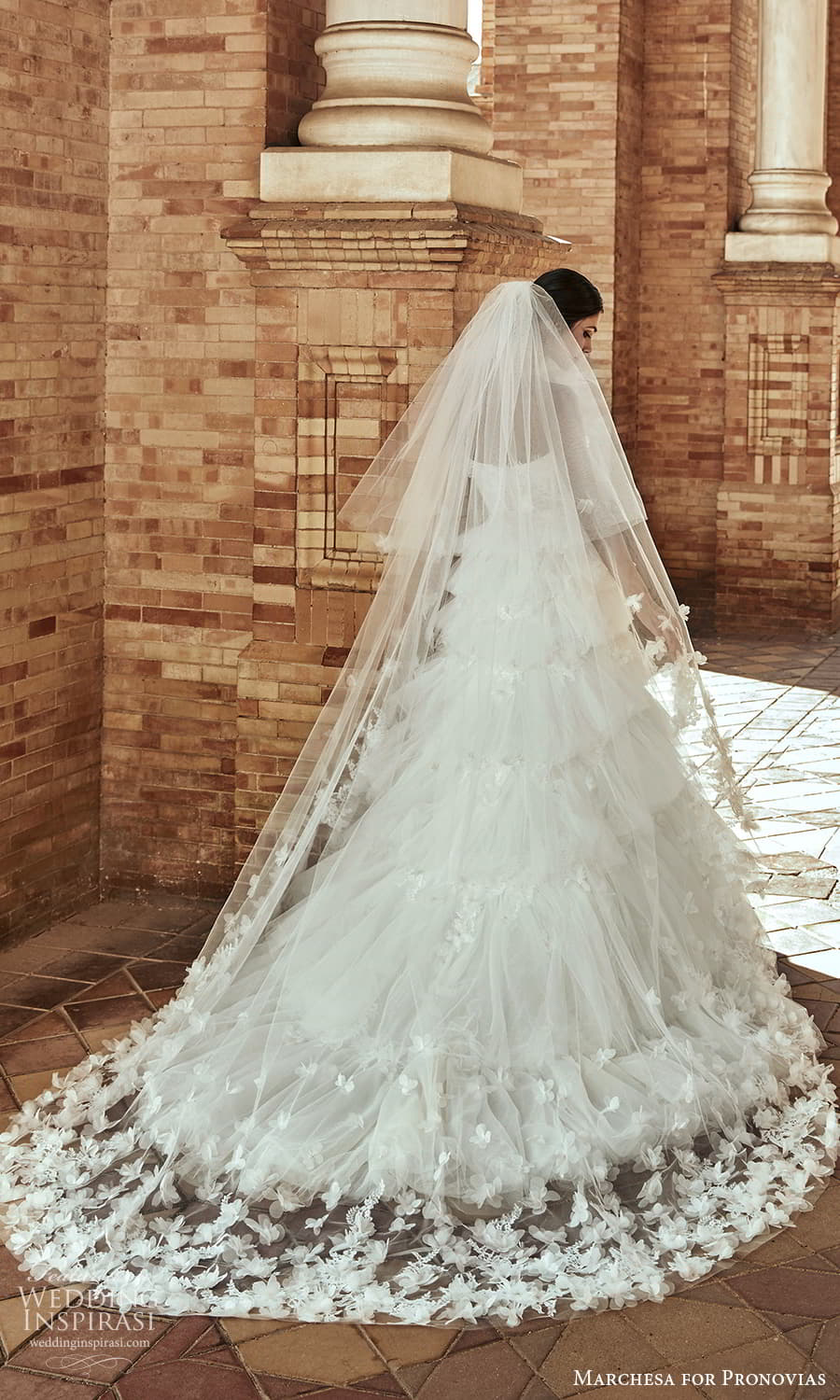 marchesa for pronovias 2022 bridal strapless sweetheart neckline embellished a line ball gown wedding dress chapel train veil (11) bv marchesa for pronovias 2022 bridal strapless sweetheart neckline embellished a line ball gown wedding dress chapel train veil (11) bv
