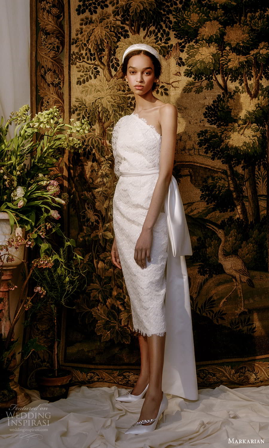 markarian spring 2022 bridal elbow length puff sleeve one shoulder lace short wedding dress (10) mv markarian spring 2022 bridal elbow length puff sleeve one shoulder lace short wedding dress (10) mv