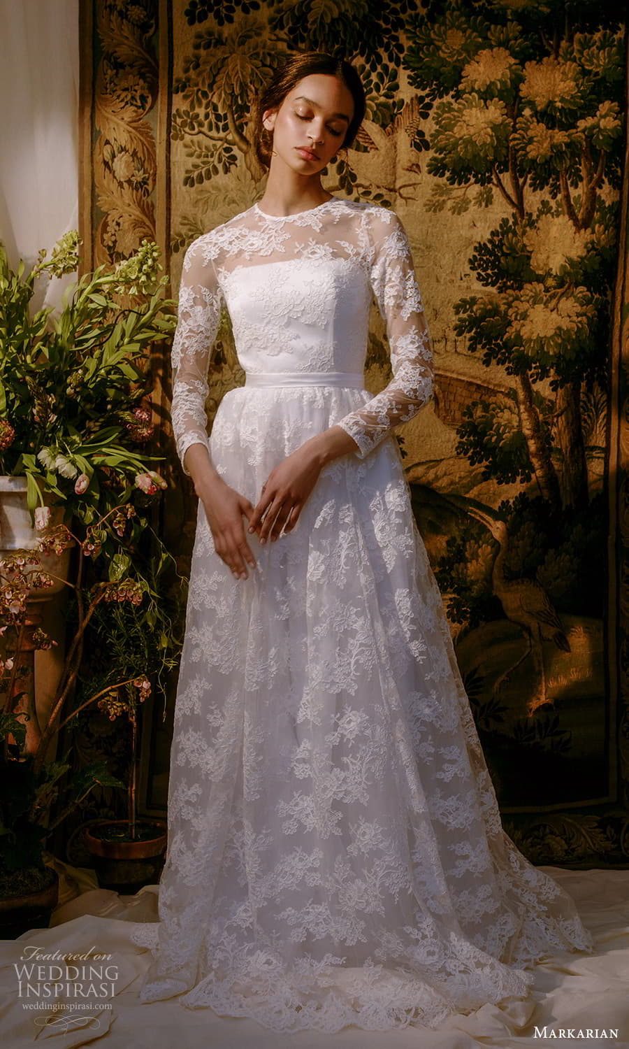 markarian spring 2022 bridal long sleeve jewel neckline fully embellished a line ball gown wedding dress chapel train (7) mv markarian spring 2022 bridal long sleeve jewel neckline fully embellished a line ball gown wedding dress chapel train (7) mv