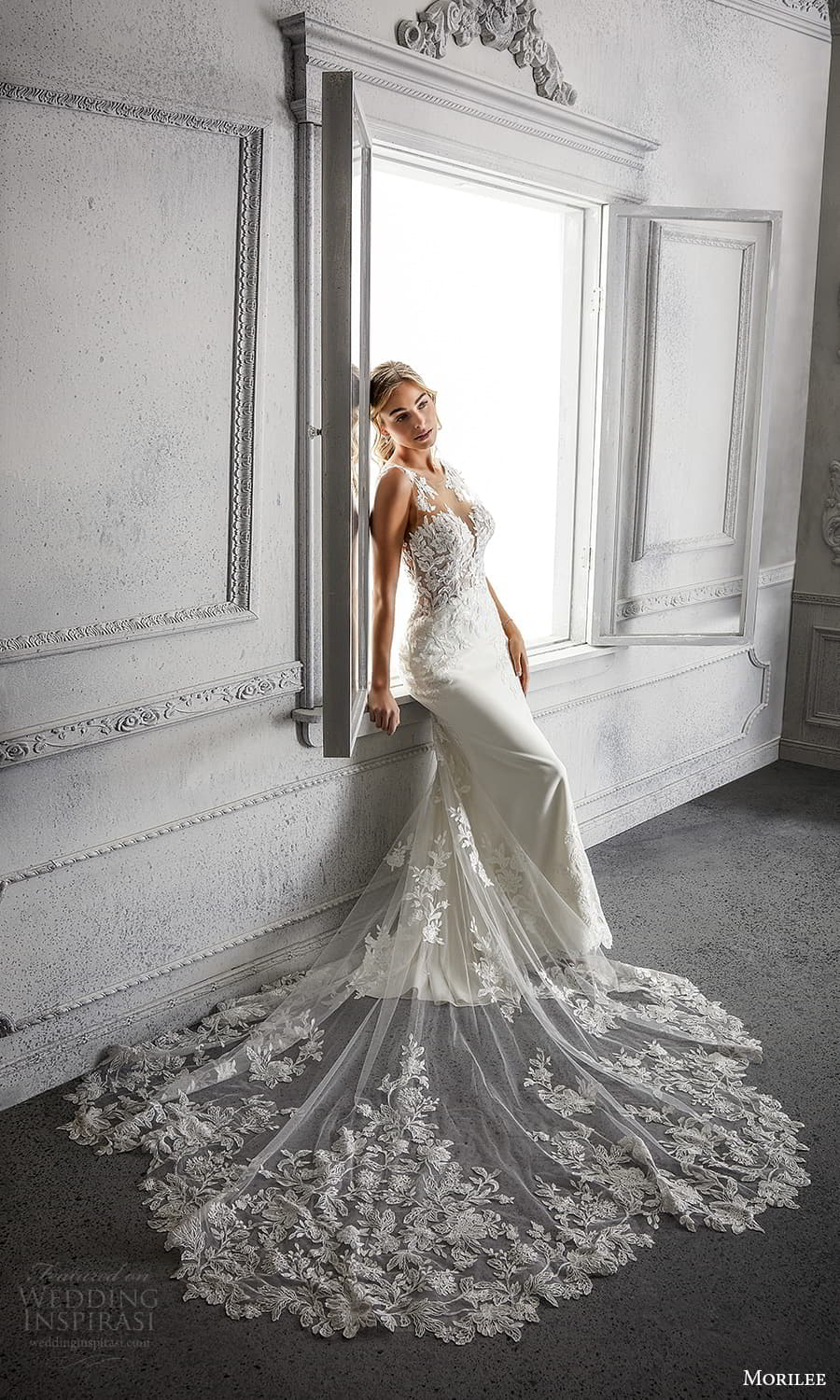 morilee spring 2022 bridal sleeveless sheer thick straps v neck sweetheart neckline embellished bodice sheath wedding dress chapel train (1) mv morilee spring 2022 bridal sleeveless sheer thick straps v neck sweetheart neckline embellished bodice sheath wedding dress chapel train (1) mv