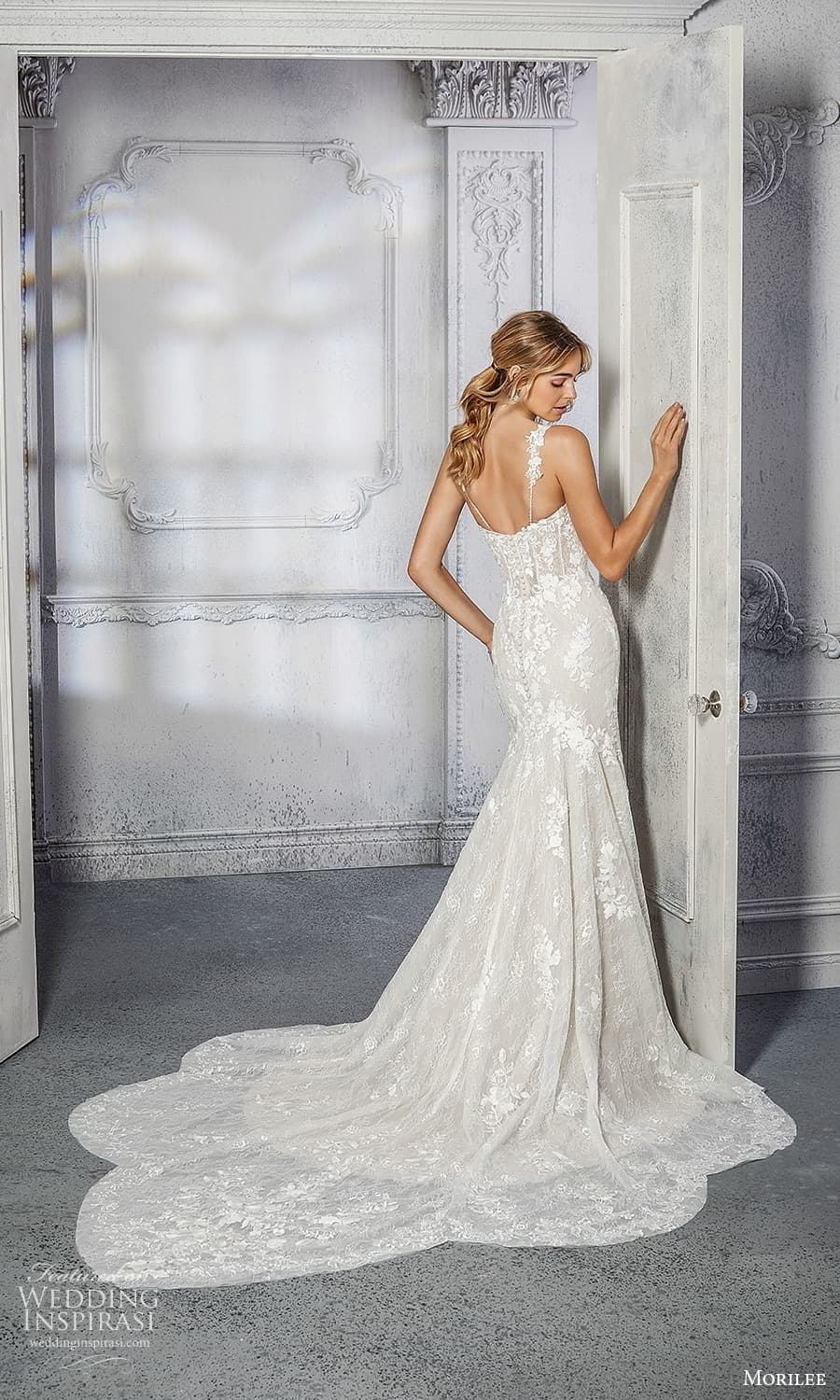 morilee spring 2022 bridal sleeveless straps sweetheart neckline fully embellished lace sheath wedding dress chapel train (21) bv morilee spring 2022 bridal sleeveless straps sweetheart neckline fully embellished lace sheath wedding dress chapel train (21) bv