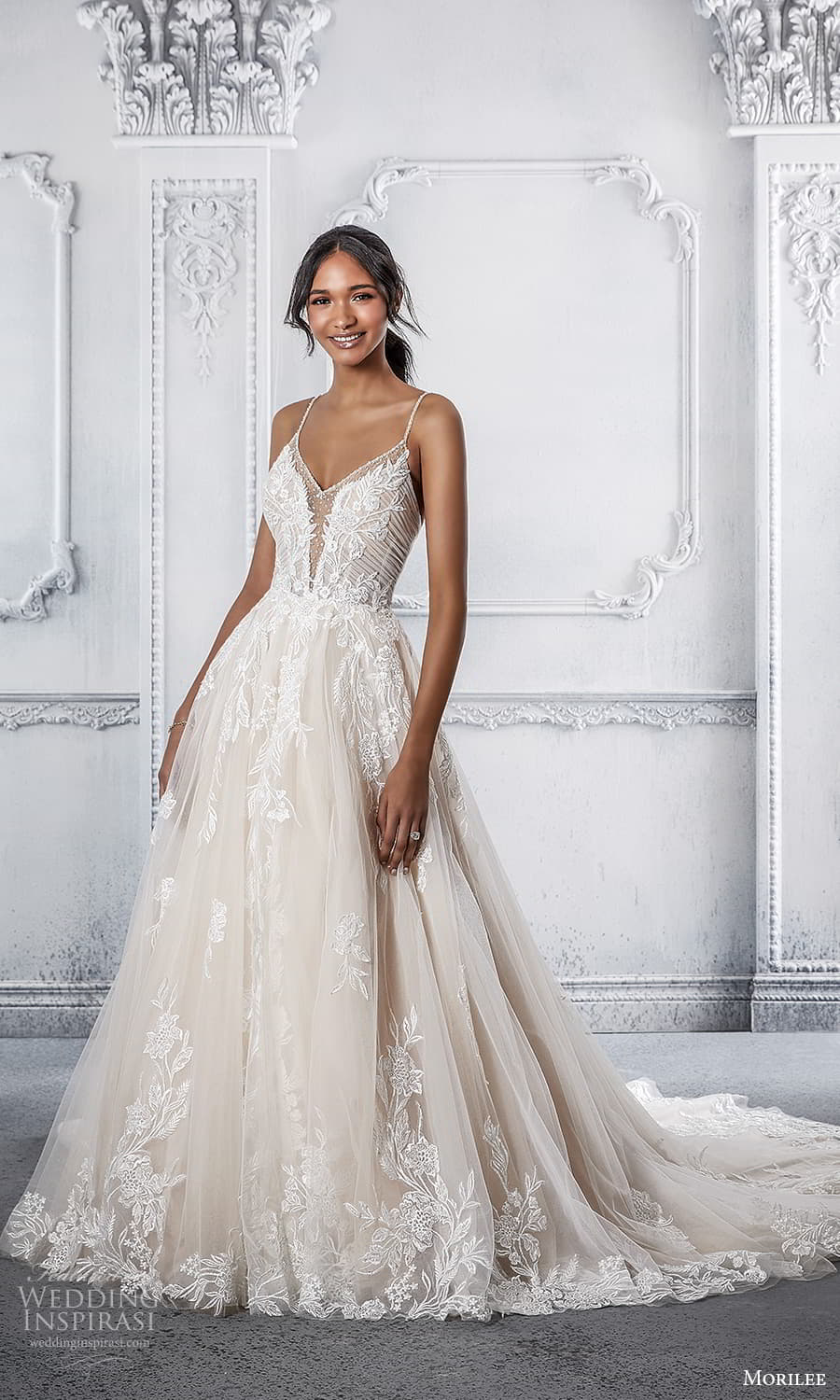 morilee spring 2022 bridal sleeveless straps v neckline fully embellished a line ball gown wedding dress chapel train (4) mv morilee spring 2022 bridal sleeveless straps v neckline fully embellished a line ball gown wedding dress chapel train (4) mv