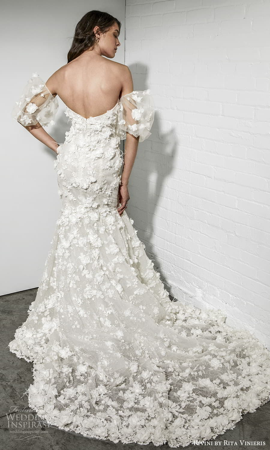 rivini rita vinieris spring 2022 bridal detached puff sheelves strapless sweetheart neckline fully embellished fit flare mermaid wedding dress chapel train (2) bv rivini rita vinieris spring 2022 bridal detached puff sheelves strapless sweetheart neckline fully embellished fit flare mermaid wedding dress chapel train (2) bv