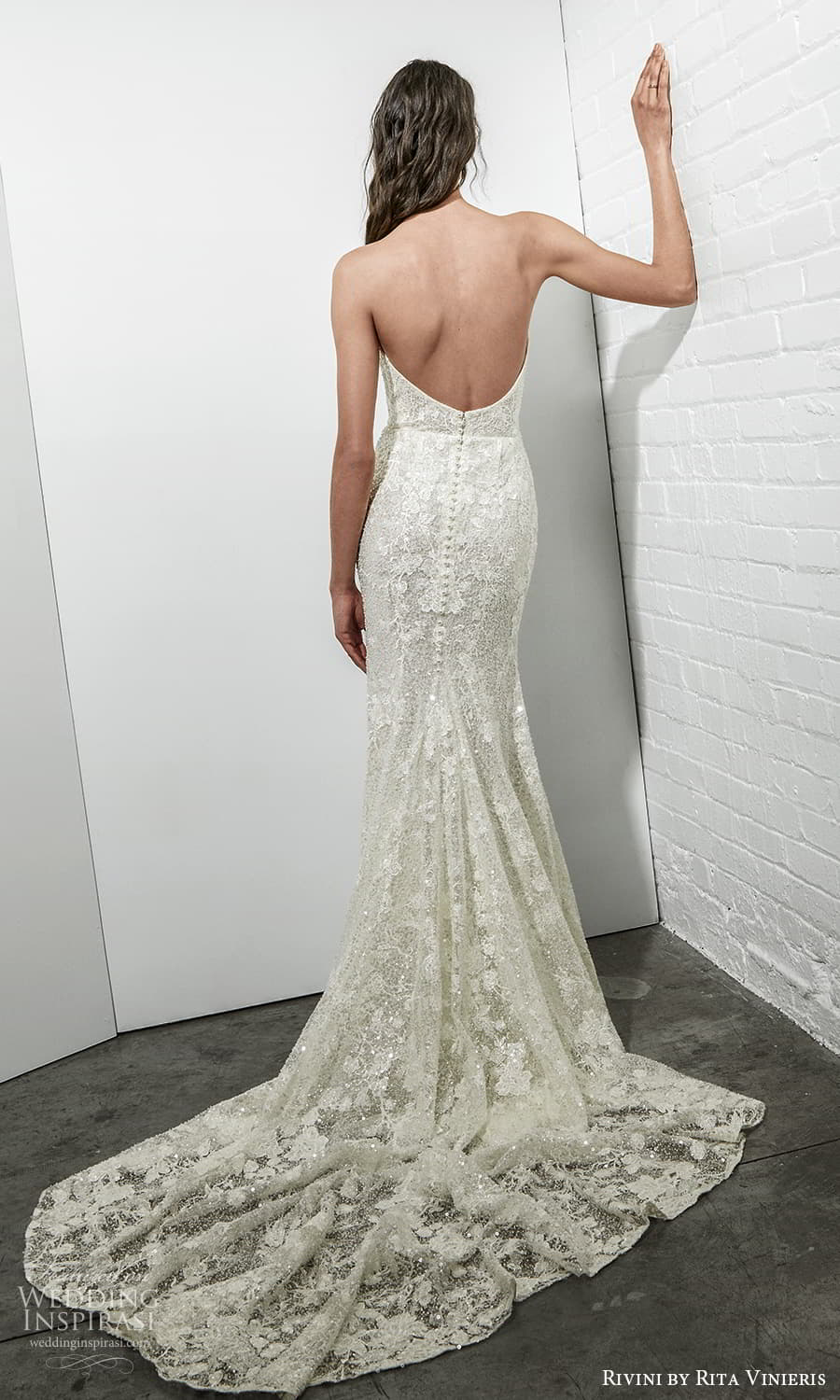 rivini rita vinieris spring 2022 bridal strapless plunging sweetheart neckline fully embellished lace sheath wedding dress (11) bv