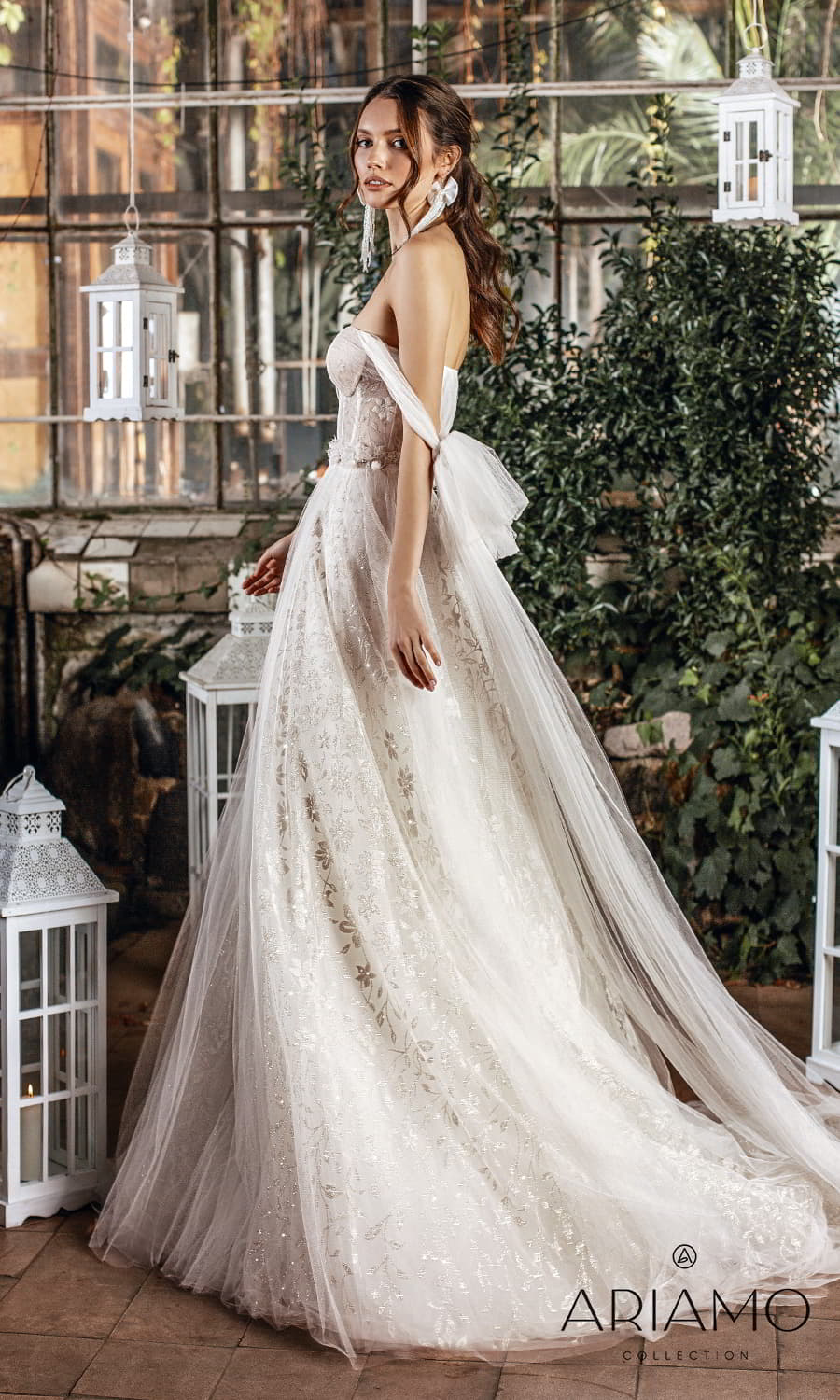 ariamo 2022 bridal off shoulder straps sweetheart neckline fully embellished a line ball gown wedding dress chapel train (sophia) sv