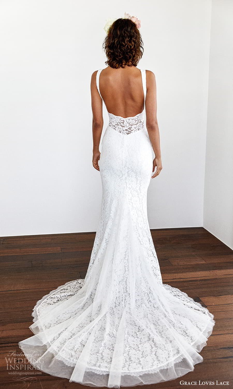 grace loves lace 2021 capsule bridal sleeveless straps v neckline fully embellished lace sheath wedding dress chapel train (2) bv grace loves lace 2021 capsule bridal sleeveless straps v neckline fully embellished lace sheath wedding dress chapel train (2) bv