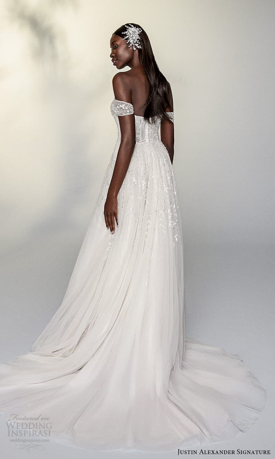 justin alexander signature spring 2022 bridal off shoulder straps sweetheart neckline fully embellished lace a line ball gown wedding dress chapel train (15) bv justin alexander signature spring 2022 bridal off shoulder straps sweetheart neckline fully embellished lace a line ball gown wedding dress chapel train (15) bv