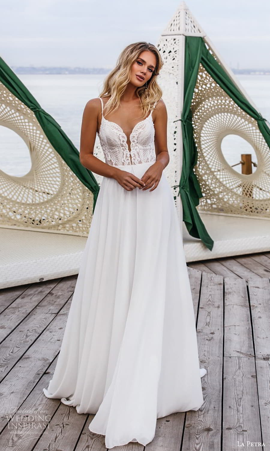 la petra 2021 bridal sleeveless straps sweetheart neckline embellished bodice clean skirt a line wedding dress chapel train (17) mv