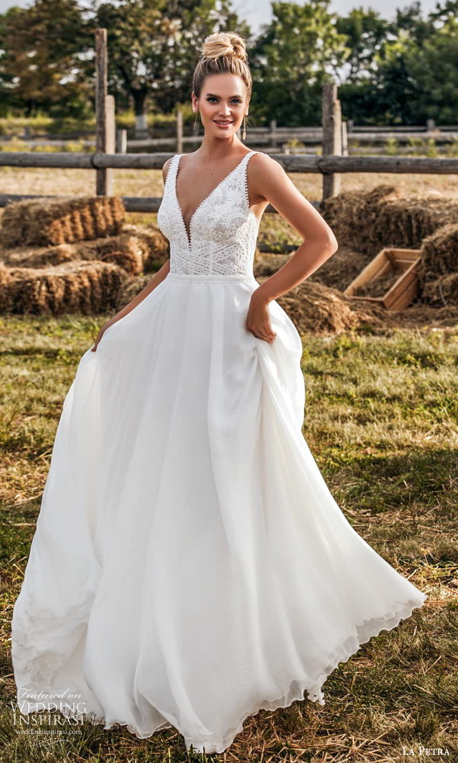 la petra 2021 bridal sleeveless straps v neckline embellished bodice clean skirt a line wedding dress chapel train (11) mv
