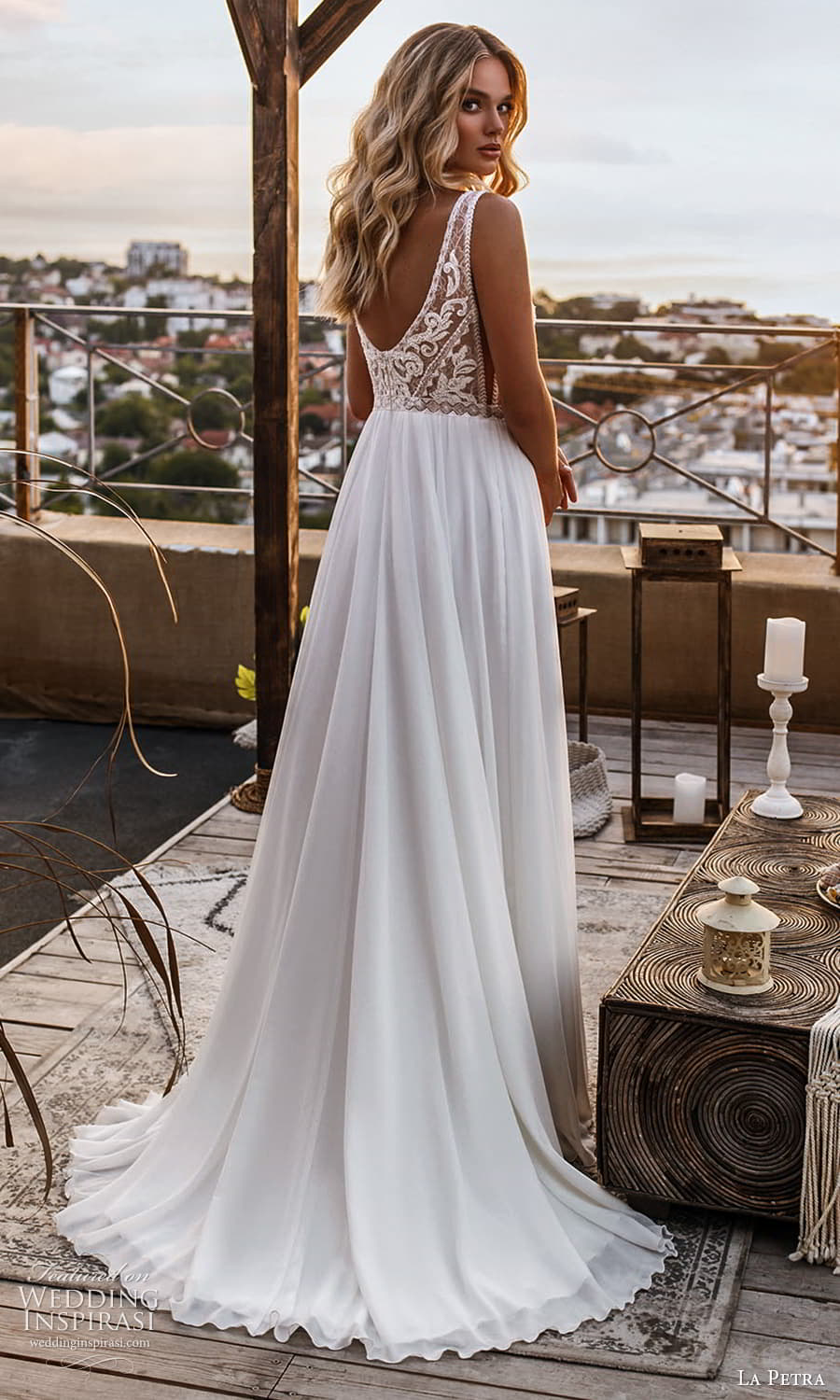 la petra 2021 bridal sleeveless straps v necklne embellished bodice clean skirt a line wedding dress chapel train (3) bv