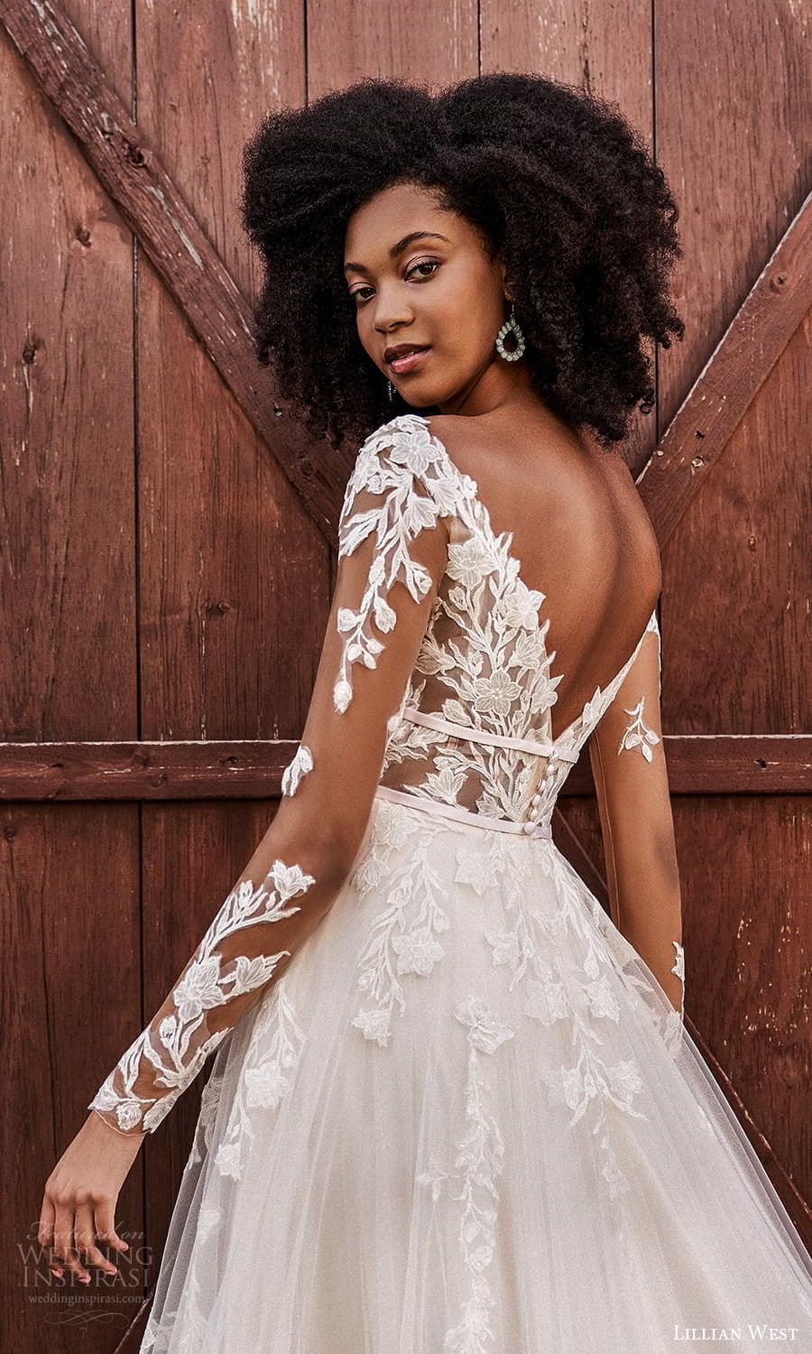 lillian west fall 2021 bridal sheer long sleeve v neckline fully embellished lace a line wedding dress chapel train (3) zbv lillian west fall 2021 bridal sheer long sleeve v neckline fully embellished lace a line wedding dress chapel train (3) zbv