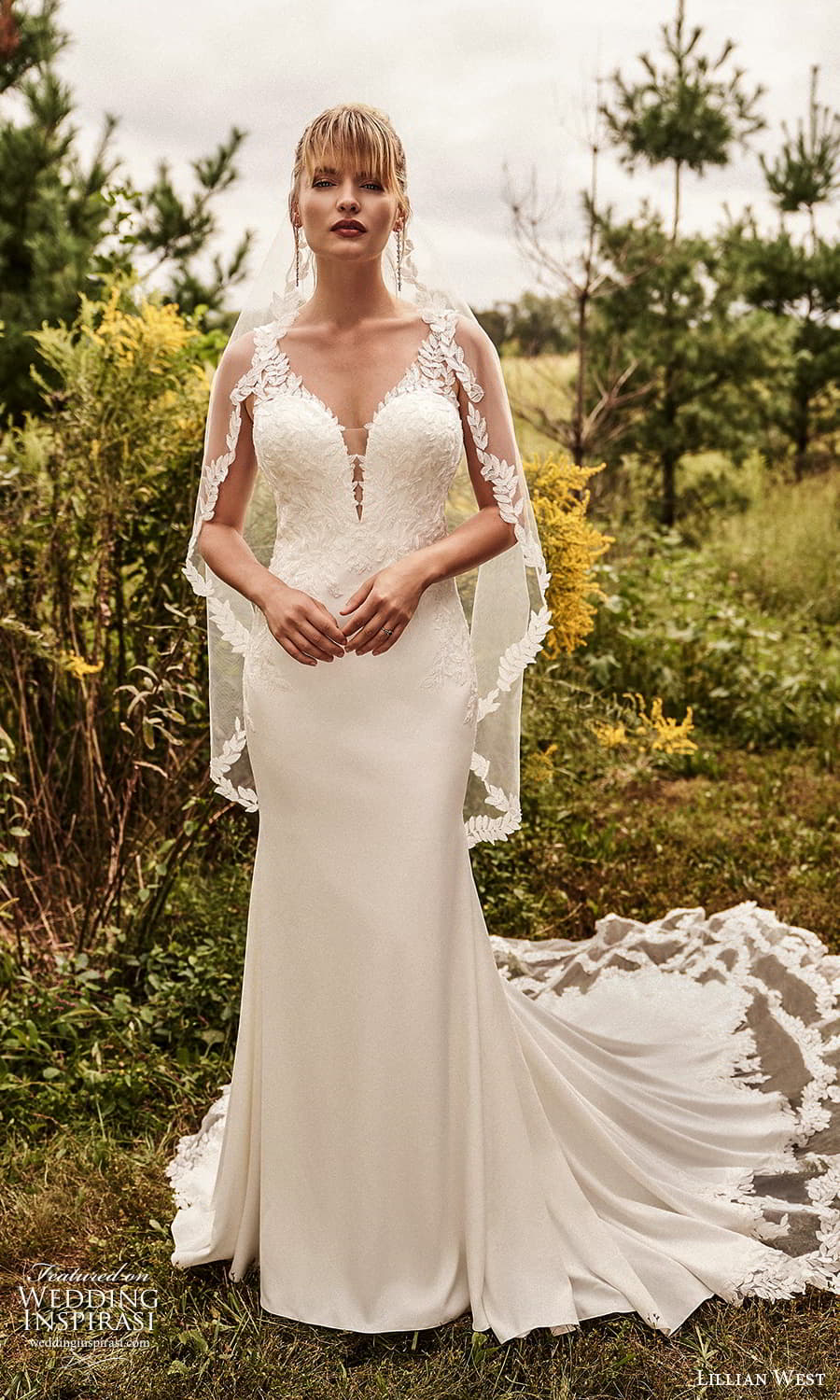 lillian west fall 2021 bridal sleeveless straps plunging v neckline fully embellished sheath wedding dress chapel train (10) mv lillian west fall 2021 bridal sleeveless straps plunging v neckline fully embellished sheath wedding dress chapel train (10) mv