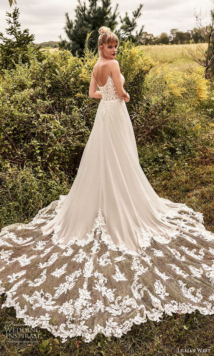 lillian west fall 2021 bridal sleeveless straps scoop neckline embellished lace bodice clean skirt a line wedding dress chapel train (8) bv lillian west fall 2021 bridal sleeveless straps scoop neckline embellished lace bodice clean skirt a line wedding dress chapel train (8) bv