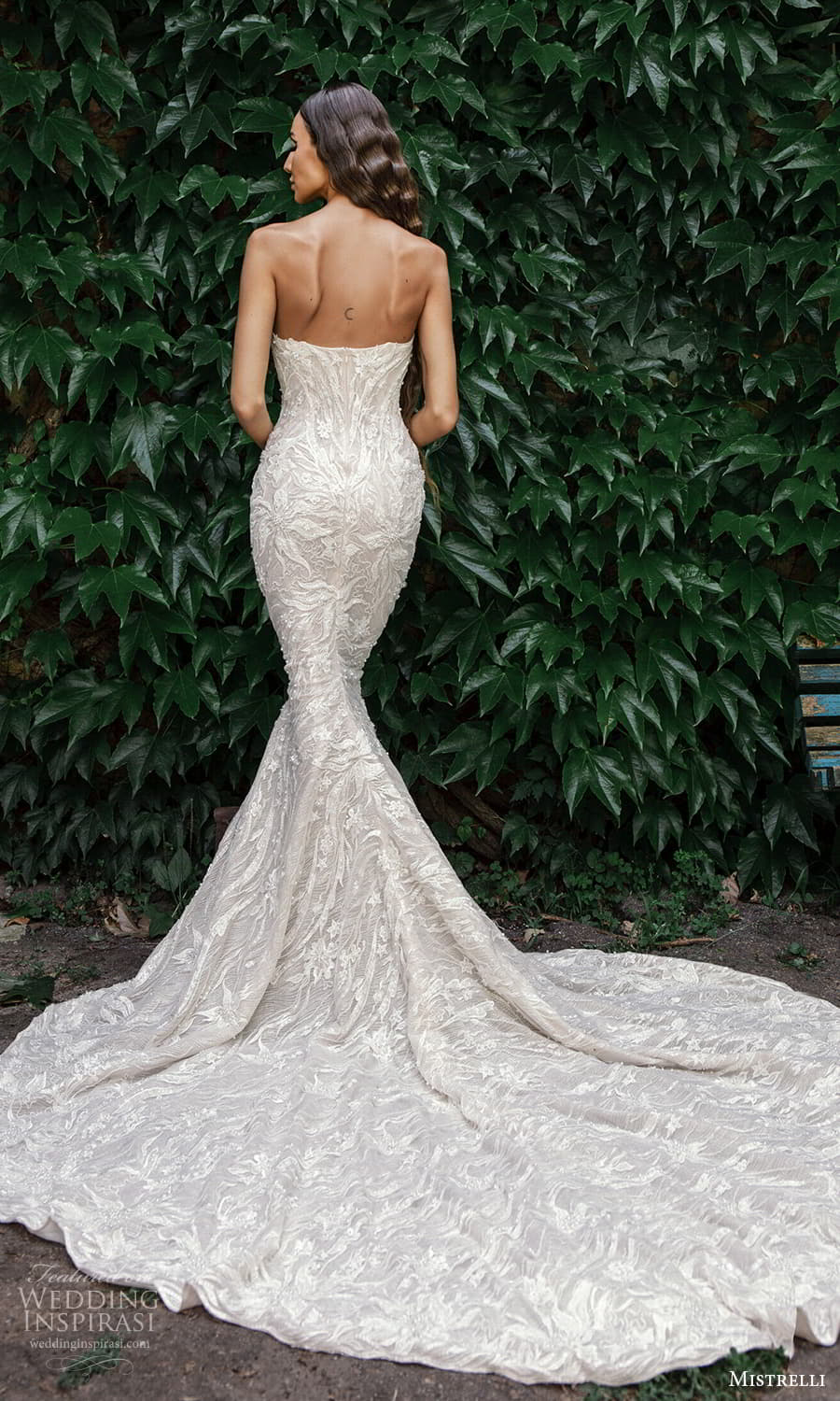 mistrelli 2022 misteriosa bridal strapless sweetheart neckline fully embellished sheath wedding dress chapel train (7) bv mistrelli 2022 misteriosa bridal strapless sweetheart neckline fully embellished sheath wedding dress chapel train (7) bv