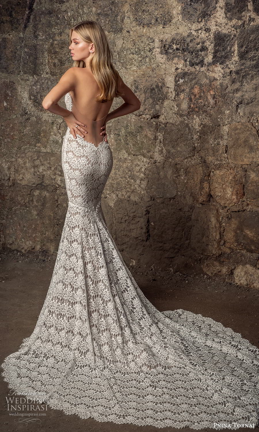 pnina tornai 2021 bridal strapless split sweetheart neckline fully embellished lace fit flare mermaid wedding dress chapel train (18) bv pnina tornai 2021 bridal strapless split sweetheart neckline fully embellished lace fit flare mermaid wedding dress chapel train (18) bv