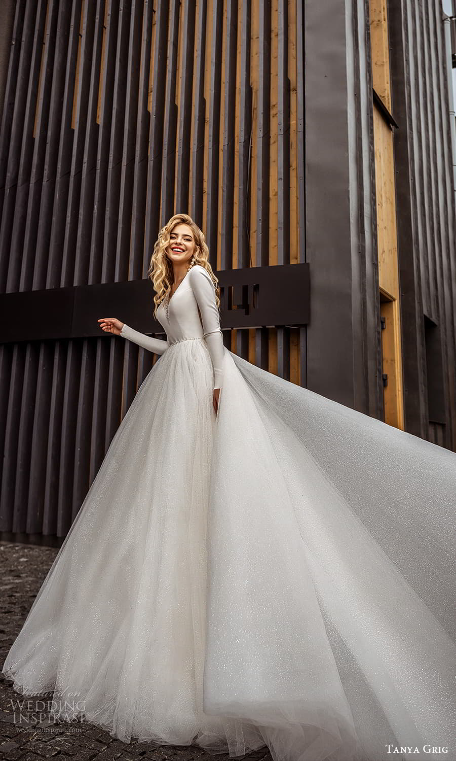 tanya grig 2022 bridal long sleeve embellished v neckline clean minimalist a line ball gown wedding dress chapel train v back (6) mv tanya grig 2022 bridal long sleeve embellished v neckline clean minimalist a line ball gown wedding dress chapel train v back (6) mv
