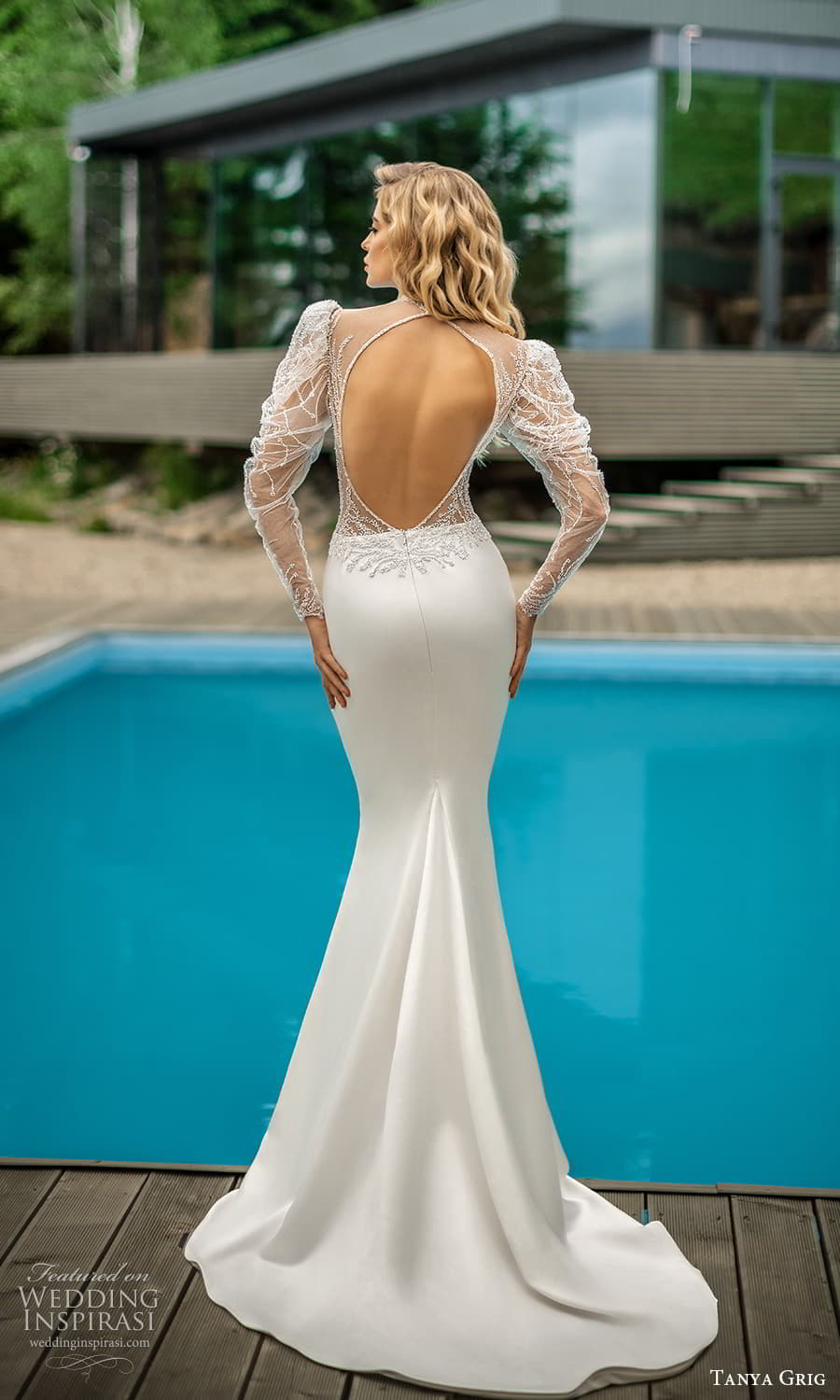 tanya grig 2022 bridal sheer puff sleeve illusion high neck sweetheart neckline embellished bodice clean skirt sheath wedding dress sweep train keyhole back (15) bv tanya grig 2022 bridal sheer puff sleeve illusion high neck sweetheart neckline embellished bodice clean skirt sheath wedding dress sweep train keyhole back (15) bv
