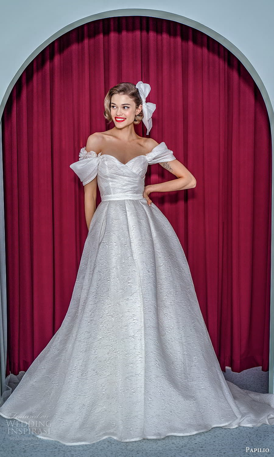 papilio 2022 bridal off shoulder straps sweetheart neckline textured a line ball gown wedding dress chapel train (20) mv papilio 2022 bridal off shoulder straps sweetheart neckline textured a line ball gown wedding dress chapel train (20) mv