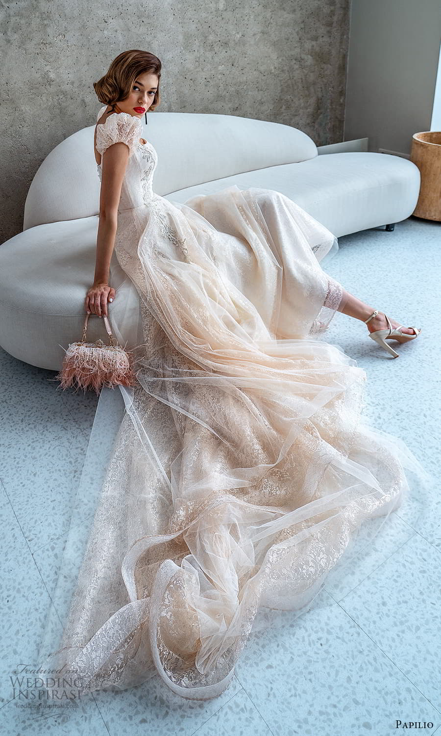 papilio 2022 bridal sheer short puff sleeve square neckline embelilshed a line ball gown wedding dress chapel train (7) sv papilio 2022 bridal sheer short puff sleeve square neckline embelilshed a line ball gown wedding dress chapel train (7) sv