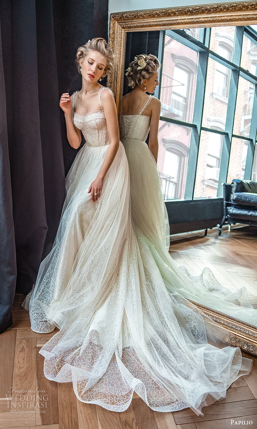 papilio 2022 bridal sleeveles straps semi sweetheart neckline fully embellished a line ball gown wedding dress chapel train (3) mv