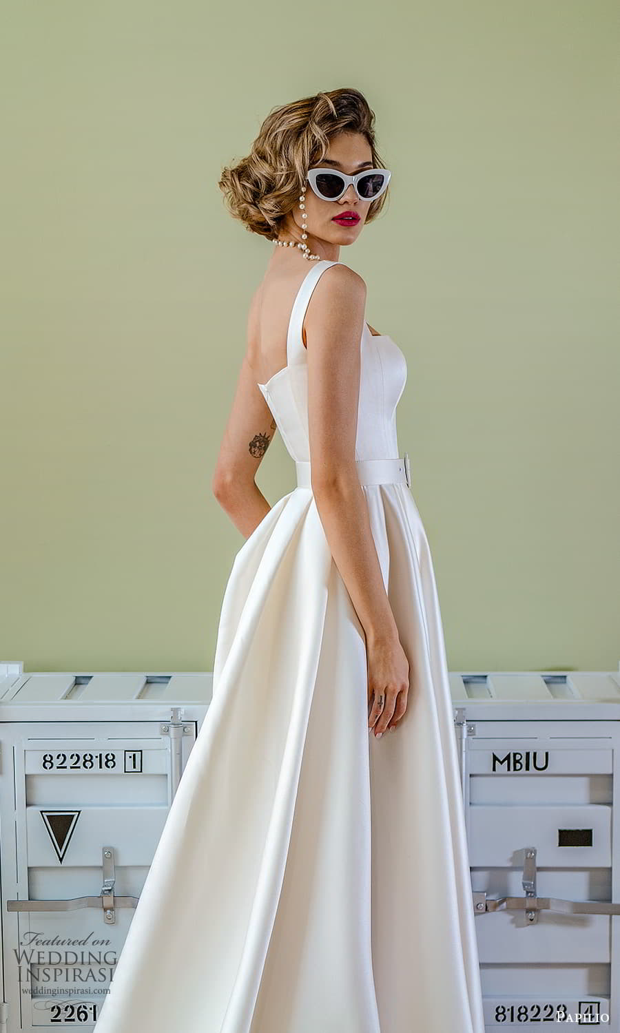 papilio 2022 bridal sleeveless straps square neckline clean minimalist a line ball gown wedding dress chapel train (4) zv papilio 2022 bridal sleeveless straps square neckline clean minimalist a line ball gown wedding dress chapel train (4) zv