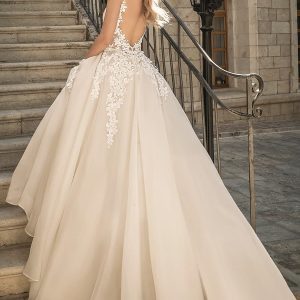 pnina tornai 2022 love bridal sleeveless straps plunging sweetheart neckline embellished bodice a line ball gown wedding dress chapel train (9) bv