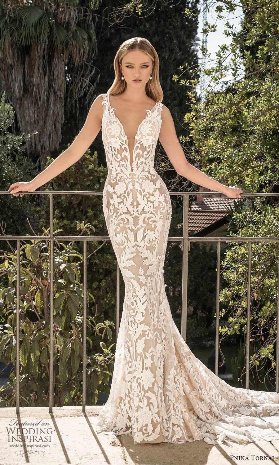 pnina tornai 2022 love bridal sleeveless straps plunging v neckline fully embellished sheath wedding dress chapel train (10) mv