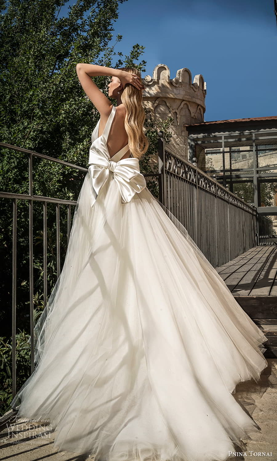 pnina tornai 2022 love bridal sleeveless straps v neckline clean minimalist a line ball gown wedding dress chapel train (19) mv