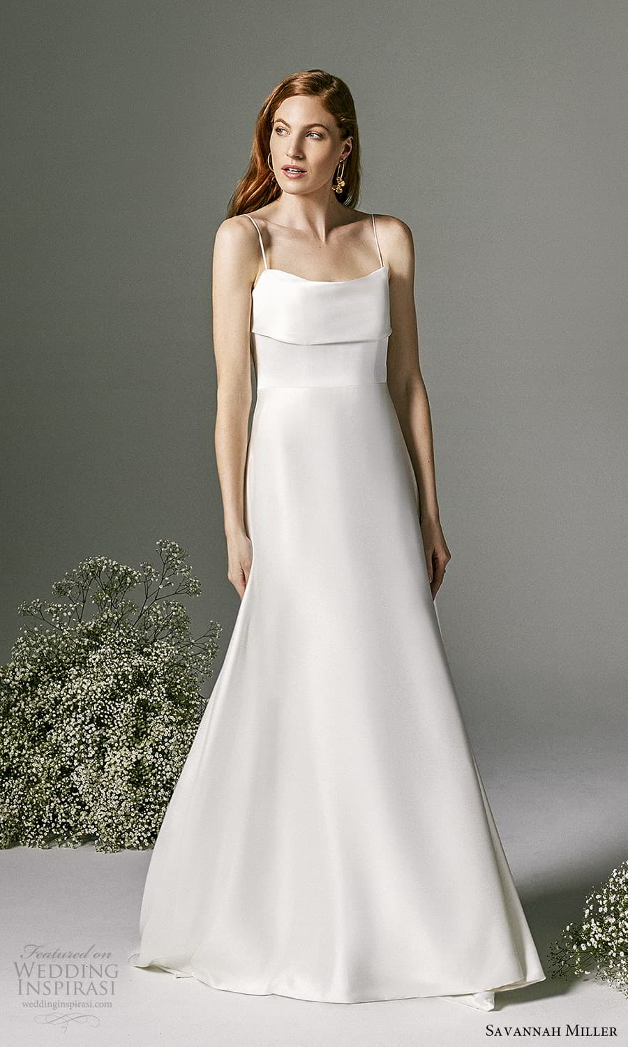 savannah miller spring 2022 bridal sleeveless straps cowl neckline clean minimalist a line wedding dress chapel train (11) mv