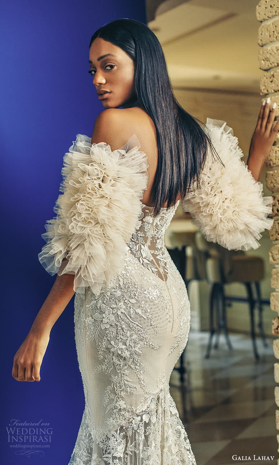 galia lahav fall 2022 couture bridal strapless sweetheart neckline fully embellished fit flare mermaid wedding dress chapel train (2) zbv galia lahav fall 2022 couture bridal strapless sweetheart neckline fully embellished fit flare mermaid wedding dress chapel train (2) zbv