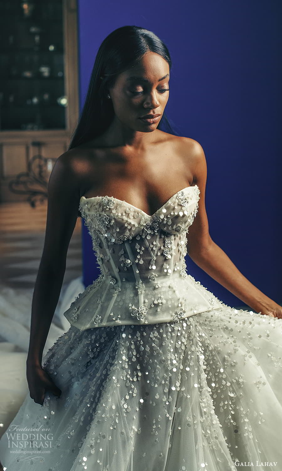 galia lahav fall 2022 couture bridal strapless sweetheart neckline fully embellished peplum a line ball gown wedding dress chapel train (1) zv galia lahav fall 2022 couture bridal strapless sweetheart neckline fully embellished peplum a line ball gown wedding dress chapel train (1) zv