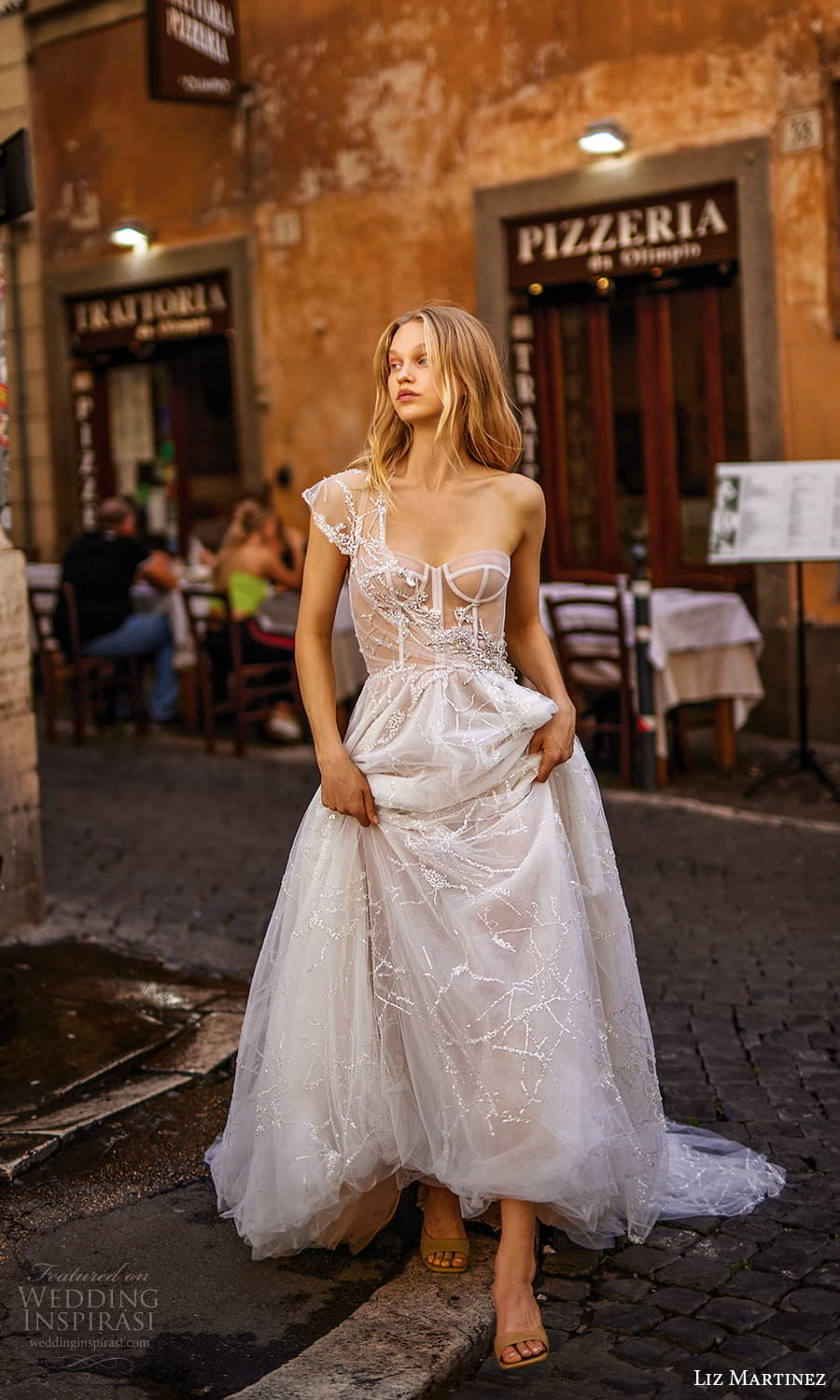 liz martinez fall 2022 bridal one shoulder strap asymmetric sweetheart neckline embellished corset bodice a ilne ball gown wedding dress (7) mv