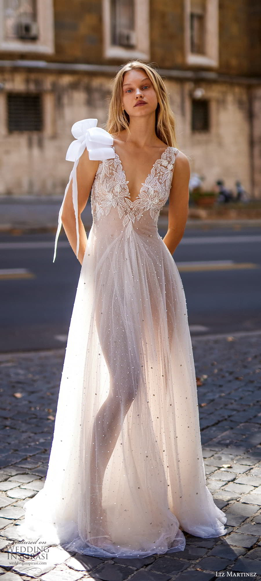 liz martinez fall 2022 bridal sleeveless thick straps v neckline embellished a line wedding dress chapel train (5) mv liz martinez fall 2022 bridal sleeveless thick straps v neckline embellished a line wedding dress chapel train (5) mv