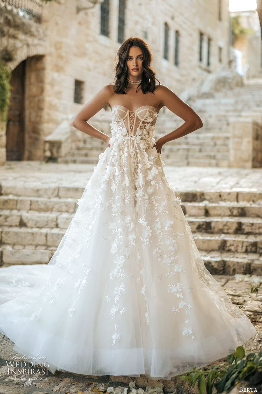 berta fall 2022 bridal strapless sweetheart neckline sheer bodice embellished a line ball gown wedding dress chapel train (11) mv berta fall 2022 bridal strapless sweetheart neckline sheer bodice embellished a line ball gown wedding dress chapel train (11) mv