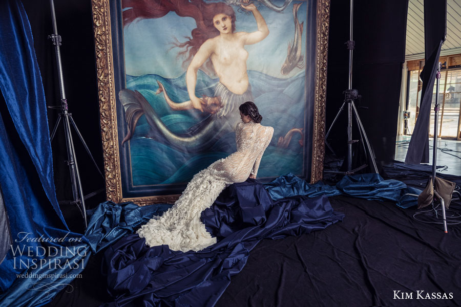 kim kassa couture fall 2022 bridal long sleeves high neck full embellishment glamorous mermaid wedding dress covered lace back short train (7) bv