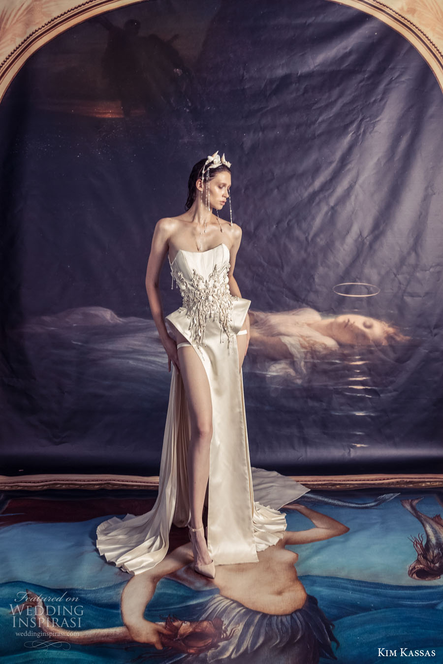 kim kassa couture fall 2022 bridal strapless neckline heavily embellished bodice glamorous a line wedding dress double slit skirt chapel train (15) mv kim kassa couture fall 2022 bridal strapless neckline heavily embellished bodice glamorous a line wedding dress double slit skirt chapel train (15) mv
