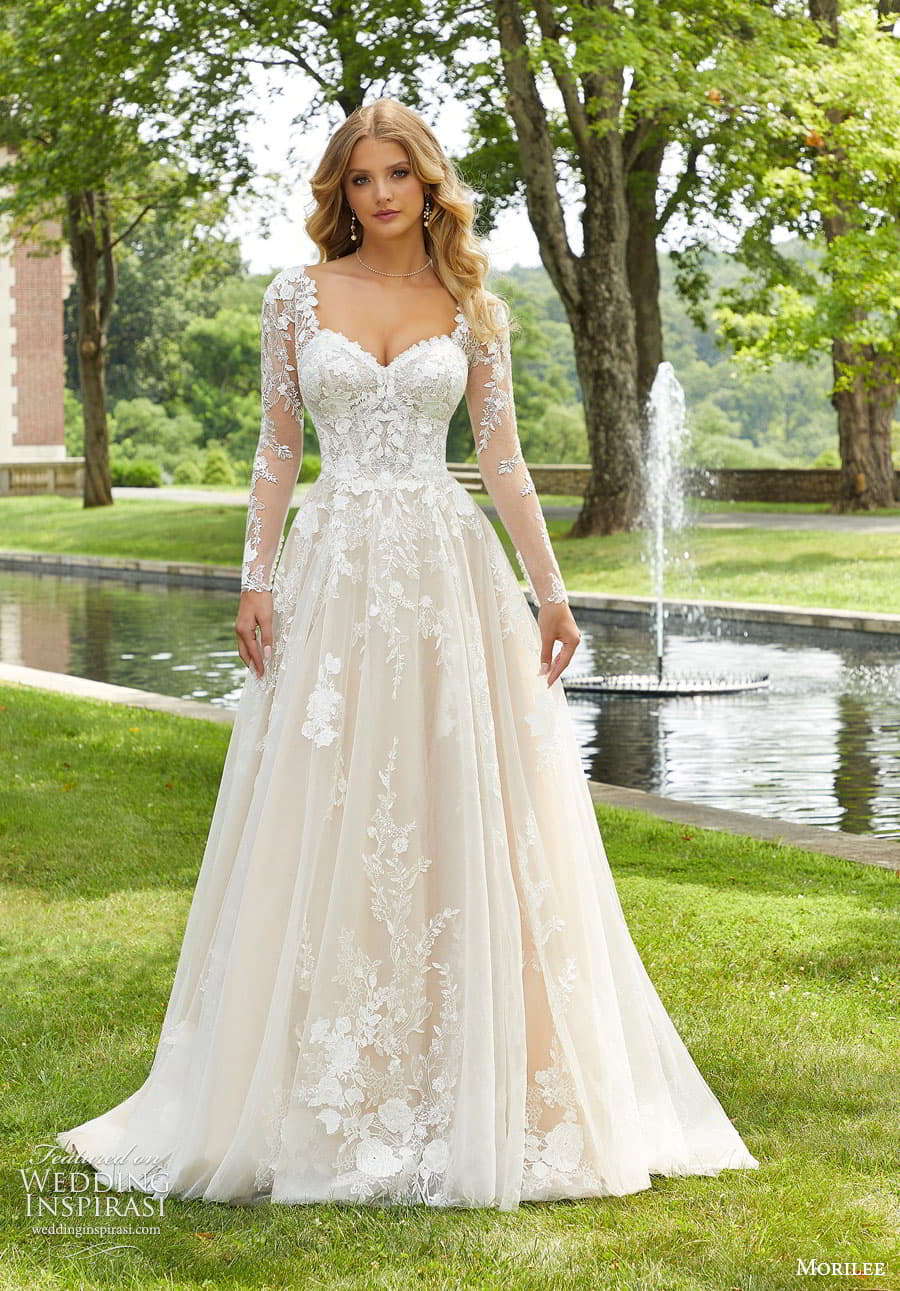 morilee fall 2022 bridal detachable illusion sleeve strapless sweetheart neckline embellished lace bodice a line ball gown wedding dress chapel train (19) mv morilee fall 2022 bridal detachable illusion sleeve strapless sweetheart neckline embellished lace bodice a line ball gown wedding dress chapel train (19) mv
