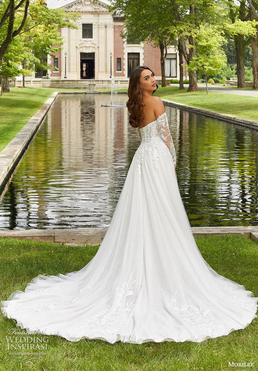 morilee fall 2022 bridal detached illusion sleeves strapless sweetheart neckline fully embellished lace a line ball gown wedding dress chapel train (23) bv morilee fall 2022 bridal detached illusion sleeves strapless sweetheart neckline fully embellished lace a line ball gown wedding dress chapel train (23) bv