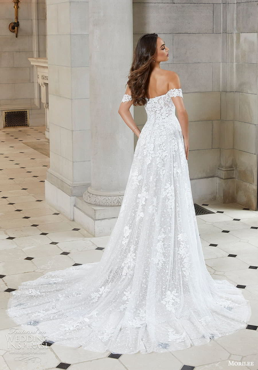 morilee fall 2022 bridal off shoulder straps swag sleeve sweetheart neckline fully embellished lace a line ball gown wedding dress chapel train (22) bv morilee fall 2022 bridal off shoulder straps swag sleeve sweetheart neckline fully embellished lace a line ball gown wedding dress chapel train (22) bv