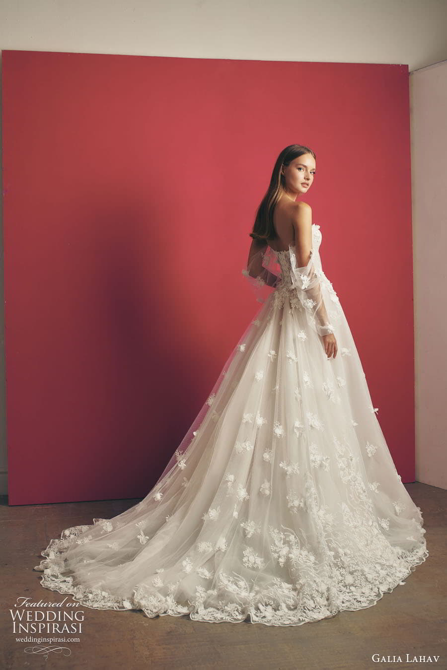 galia lahav fall 2022 gala bridal detached sheer bishop puff sleeve split sweetheart neckline fully embellished a line ball gown wedding dress chapel train (5) bv galia lahav fall 2022 gala bridal detached sheer bishop puff sleeve split sweetheart neckline fully embellished a line ball gown wedding dress chapel train (5) bv