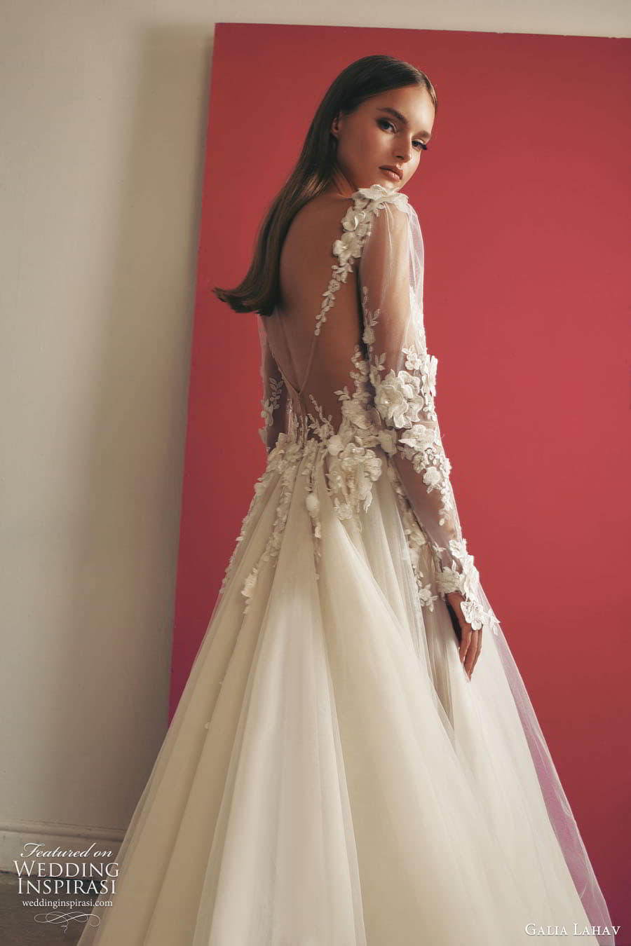 galia lahav fall 2022 gala bridal sheer puff long sleeve plunging v neckline embellished bodice a line ball gown wedding dress chapel train low back (8) zbv galia lahav fall 2022 gala bridal sheer puff long sleeve plunging v neckline embellished bodice a line ball gown wedding dress chapel train low back (8) zbv