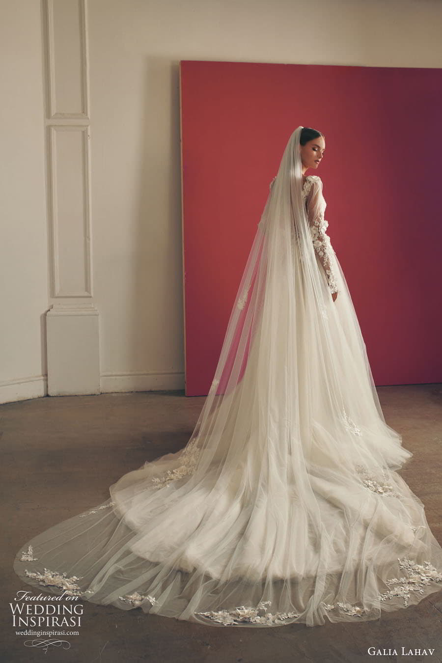 galia lahav fall 2022 gala bridal sheer puff long sleeve plunging v neckline embellished bodice a line ball gown wedding dress chapel train veil (8) bv galia lahav fall 2022 gala bridal sheer puff long sleeve plunging v neckline embellished bodice a line ball gown wedding dress chapel train veil (8) bv