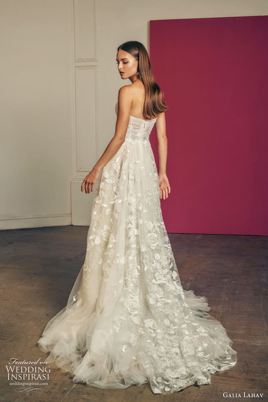 galia lahav fall 2022 gala bridal strapless semi sweetheart neckline fully embellished a line ball gown wedding dress chapel train (3) bv galia lahav fall 2022 gala bridal strapless semi sweetheart neckline fully embellished a line ball gown wedding dress chapel train (3) bv