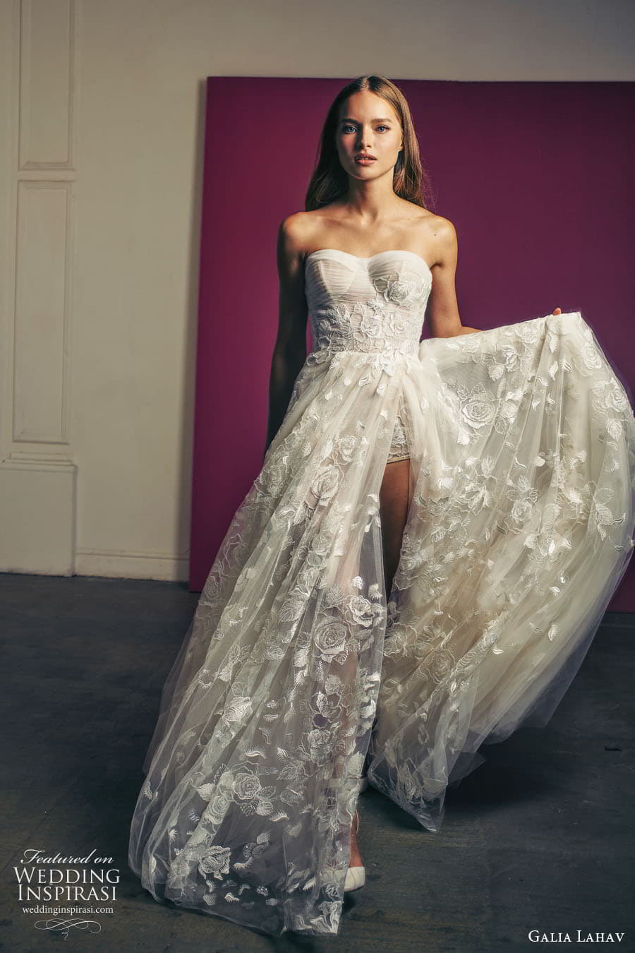 galia lahav fall 2022 gala bridal strapless semi sweetheart neckline fully embellished a line ball gown wedding dress chapel train (3) mv galia lahav fall 2022 gala bridal strapless semi sweetheart neckline fully embellished a line ball gown wedding dress chapel train (3) mv