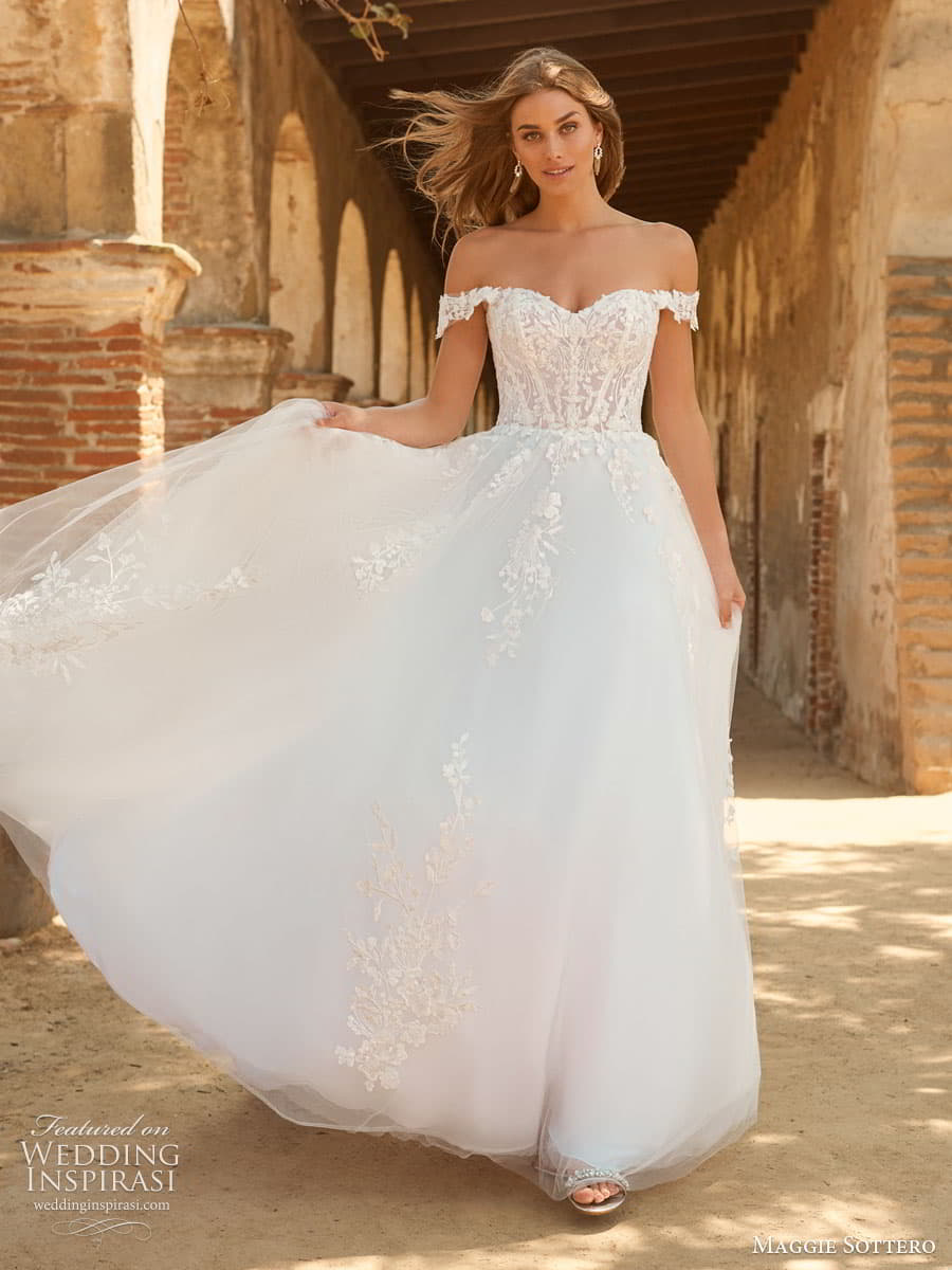 maggie sottero spring 2022 bridal off shoulder straps swag sleeve strapless sweetheart neckline embellished corset bodice ball gown a line wedding dress (18) mv maggie sottero spring 2022 bridal off shoulder straps swag sleeve strapless sweetheart neckline embellished corset bodice ball gown a line wedding dress (18) mv