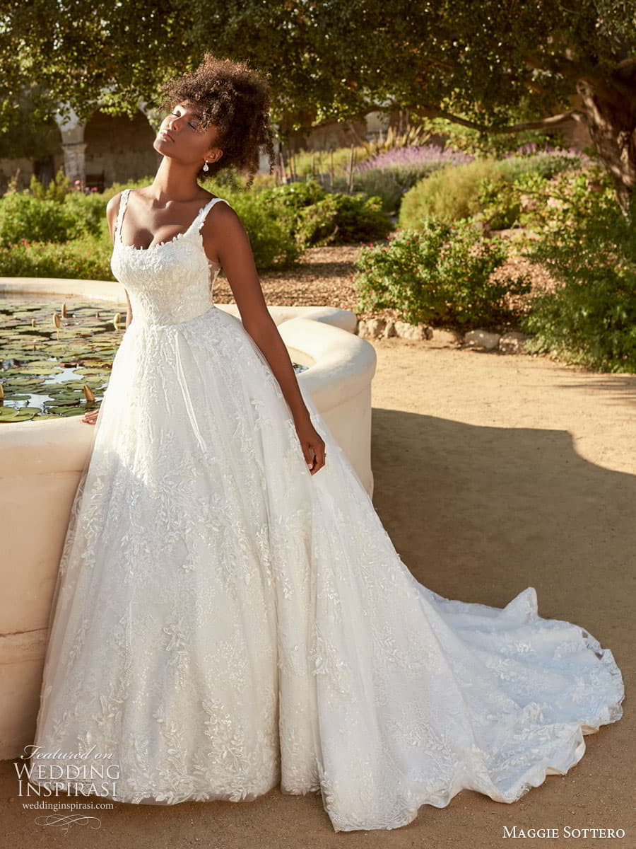 maggie sottero spring 2022 bridal sleeveless strap square neckline lace romantic princess ball gown a line wedding dress (41) mv maggie sottero spring 2022 bridal sleeveless strap square neckline lace romantic princess ball gown a line wedding dress (41) mv